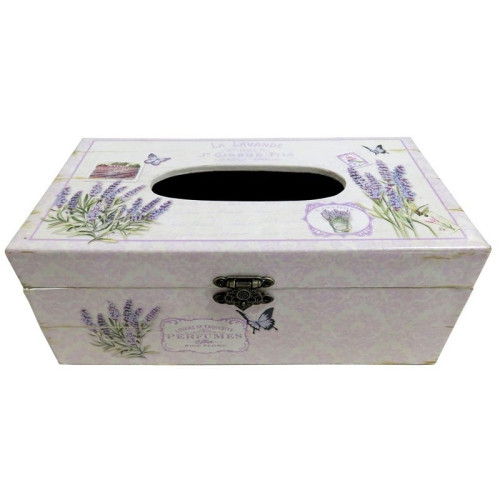 Artekko742-2190 Θήκη για Χαρτομάντηλα "Λεβάντα" (26x14x10)cm