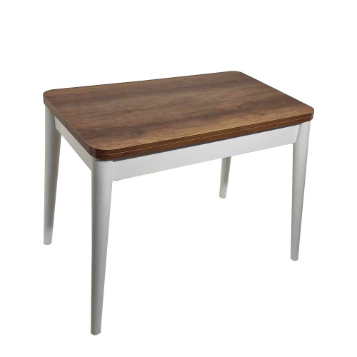 Artekko783-0073 Dolunay Τραπέζι Επεκτεινόμενο MDF με Πλαστικό Πόδι Λευκό/Καφέ (100x60x79)cm (120x100)cm
