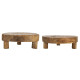 Artekko Woody Riser Πλατό Διακοσμητικό από Ξύλο Teak Φυσική Απόχρωση (30x30x10)cm Σετ/2