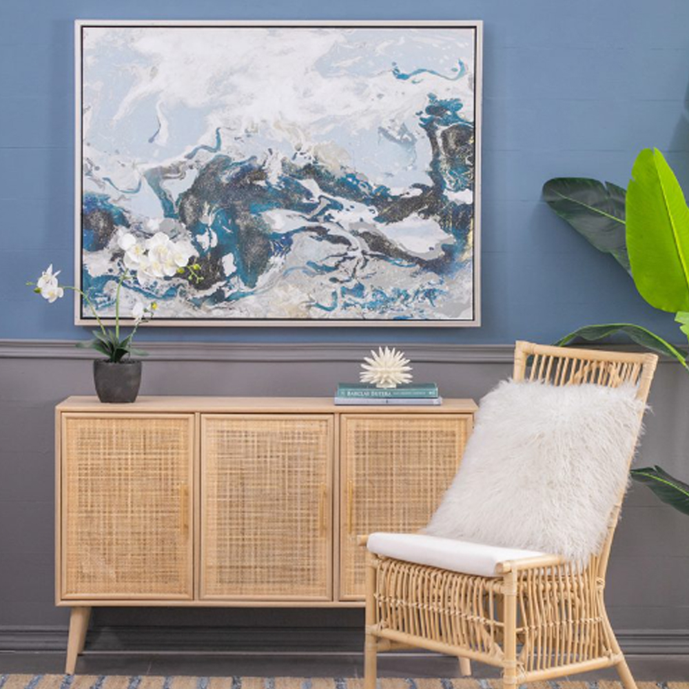Artekko Glitter Πολύχρωμος MDF Πίνακας σε Καμβά με Κορνίζα (120x3.7x90)cm