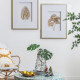 Artekko Botanicial Πίνακας με Φύλλα Ξύλο Γυαλί Χρυσό (60x3x80)cm Σετ/2