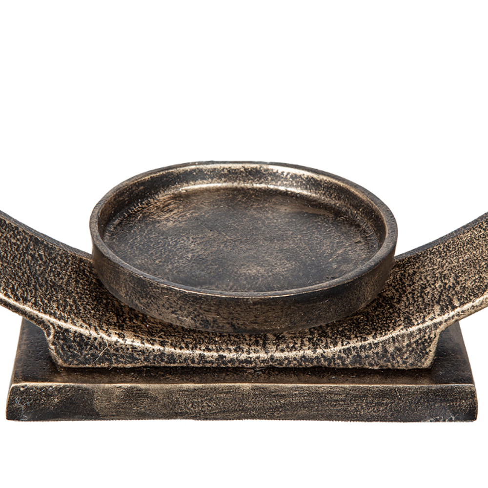 Artekko Trophy Κηροπήγιο Μέταλλο σε Καφέ Μπρονζέ (34.5x9.5x36.8)cm 2pcs