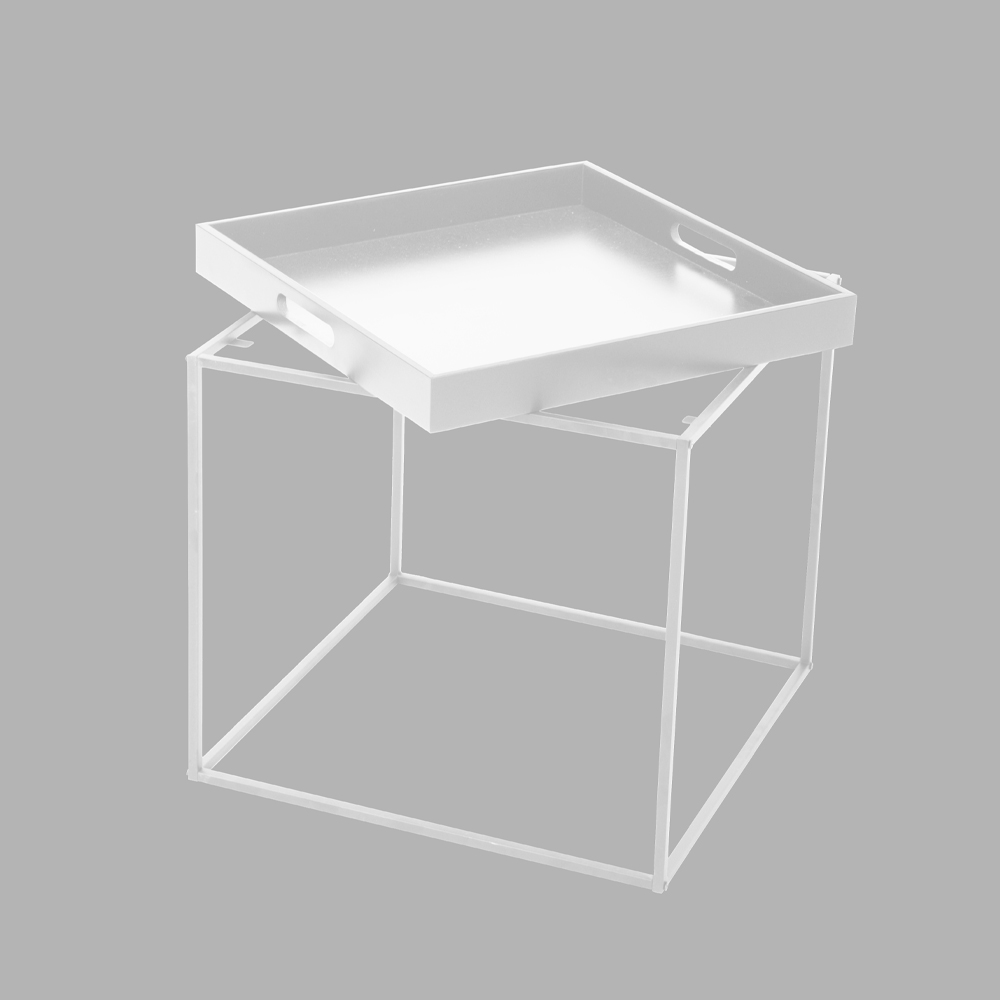 BUTLER SIDE TABLE ΛΕΥΚΟ 45x45x45 BUTLER SIDE TABLE ΛΕΥΚΟ 45x45x45