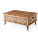Artekko Ada MDF  Τραπέζι Σαλονιού (90x60x38)cm Επεκτεινόμενο σε Τραπεζαρία σε Καφέ με Μπεζ (120x90x70)cm