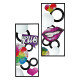 Wall Relief Rectangular "Street Art" Graffiti Motif Μέταλλο Καθρέφτης Γυάλινο Multi-Coloured PU 2 Pcs. Assorted L. 25 cm