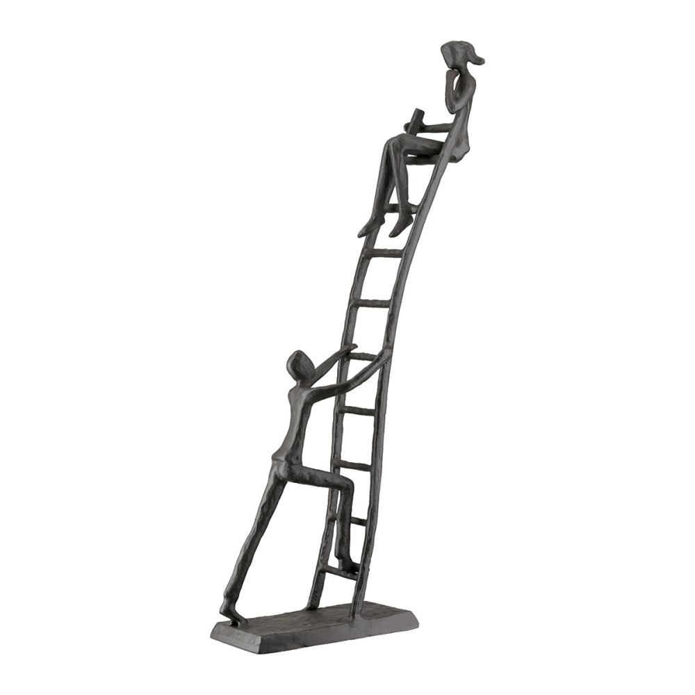 Γλυπτική Σκάλα Μεταλλική Σκούρο Καφέ 17X6X34Cm 17X6X34Cm