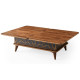 Artekko Ada MDF  Τραπέζι Σαλονιού (90x60x38)cm Επεκτεινόμενο σε Τραπεζαρία (120x90x70)cm