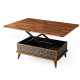 Artekko Ada MDF  Τραπέζι Σαλονιού (90x60x38)cm Επεκτεινόμενο σε Τραπεζαρία (120x90x70)cm