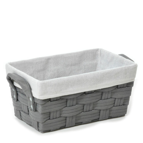 Καλάθι Αποθήκευσης Γκρι Polyester 33x21x16cm